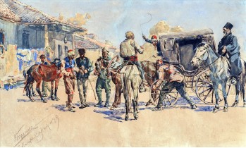 РЕПРОДУКЦИИ НА КАРТИНИ  Пред хана [1899)